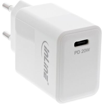 InLine® USB PD Netzteil Ladegerät Single - USB-C - 20 Watt - weiß